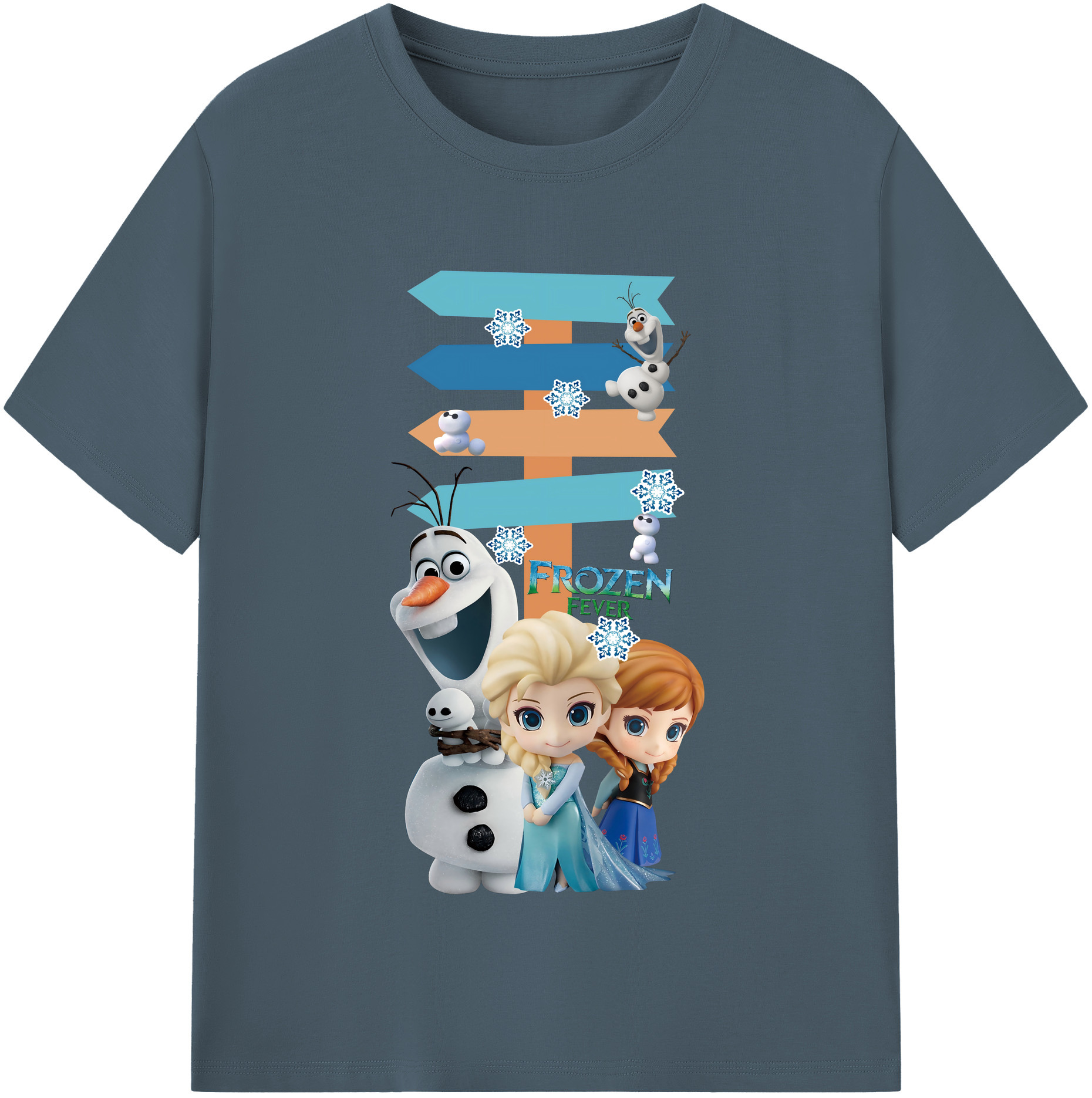 （画像用） アナと雪の女王 アンナ エルサ Frozen Anna Elsa 綿100％半袖Tシャツ（フロントプリント）